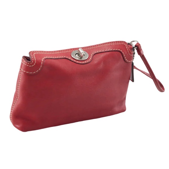 COACH NEW Turnlock Leather Wristlet Magenta in great condition vintage NWT - Picture 2 of 7